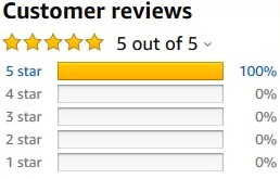 5 Star rating on Amazon.com
